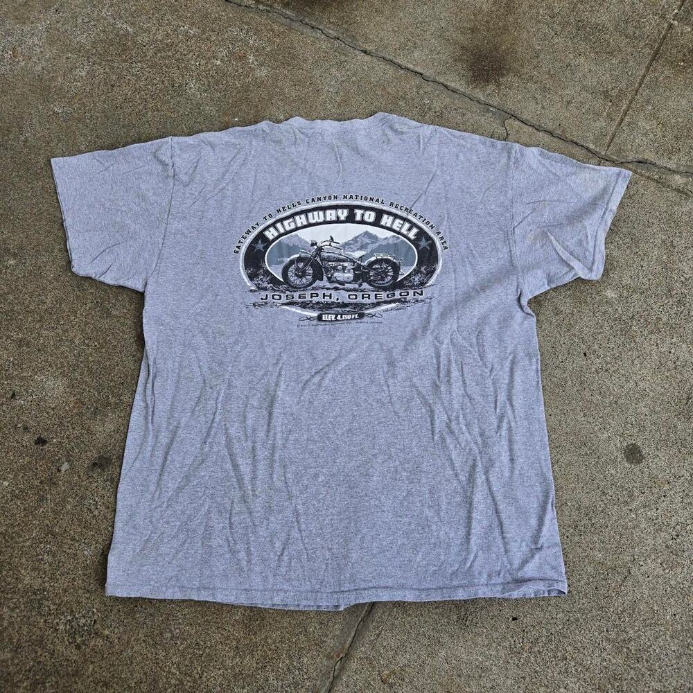 Vtg Y2k HELL'S CANYON NATIONAL PARK Highway to Hell Oregon Biker T Shirt XL